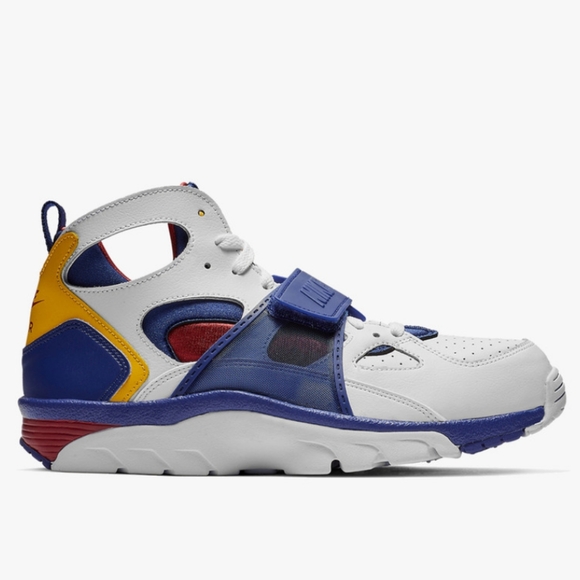 nike air trainer huarache white regency purple amarillo